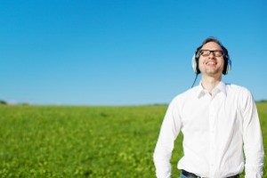 Man listening to music